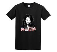 XiangZai Demi Lovato American Flag Unisex 100% Cotton Short-Sleeve T-Shirts Black S