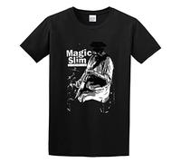 XiangZai Magic Slim Blues Guitarist Chicago Rip Legend Music Fan Unisex 100% Cotton Short-Sleeve T-Shirts Black M