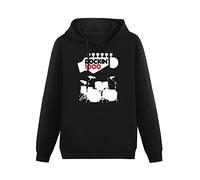 XiangZai Rockin 1000 Rocker Hoody Unisex Ptinted Hoodies Long Sleeve Men's Hooded with Pocket Black M