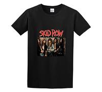 XiangZai Skid Row Band Group Photo Unisex 100% Cotton Short-Sleeve T-Shirts Black XL