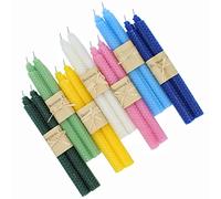 XIANGZHU Lot de 14 bougies coniques colorées en cire d'abeille, 22,9 cm, idéales comme bougies de dîner, bougies coniques sans fumée et non parfumées pour mariage, dîner, décoration d'intérieur