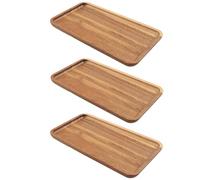 XIANJIA 3 Pièces Plateau en Bois, Planche Apero 19 X 10.5 Cm, Wooden Serving Tray, épaisseur 15mm, Plateau Bois for Serving Food, Bathroom, Tabletop, Storage, Déco Maison & événements