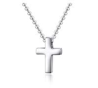 Xianli Wang Pendentif de Croix Simple Minuscule Pour Enfants Garçons Filles Femmes en Acier Inoxydable Petit Collier Christian Baptême Noël Pâques Prière foi Confirmation Anniversaire Cadeau