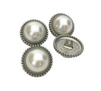 XIANMY A01 Lot de 5 boutons en métal imitation perle pour chemise, robe, pull, veste, 20 mm