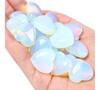 XIANNVXI 10 Pièces Cristal en Forme de Coeur Pierres Opale Naturelle Cristaux de Guérison Pierre d'Inquiétude Polie pour Reiki Chakra Relaxation Méditation et Décoration