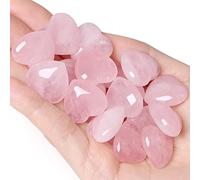 XIANNVXI 10 Pièces Cristal en Forme de Coeur Pierres Quartz Rose Naturelle Cristaux de Guérison Pierre d'Inquiétude Polie pour Reiki Chakra Relaxation Méditation et Décoration