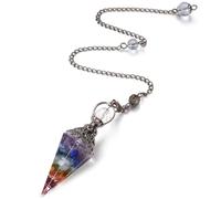 XIANNVXI 7 Chakra Pendule Divinatoire Pendule de Cristal 7 Chakra Pendule de Cristal pour La Radiesthésie,Fournitures de Sorcellerie,Outils de Divination