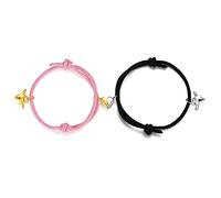 XIANNVXI Bracelets assortis en forme de cœur pour couples, bracelets tactiles longue distance pour petit ami et petite amie, relation, amitié, amoureux, ailes de serrure, cadeaux, Non connu