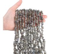XIANNVXI - Lot de 400 cristaux de labradorite - Perles en pierres naturelles à enfiler - Pour bracelets et création de bijoux - Ensemble DIY - Perles irrégulières percées - 5-8mm