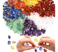 XIANNVXI Lot de 400 perles de cristal à enfiler 7 chakras pour bracelets, colliers, boucles d'oreilles, bijoux, artisanat, perles naturelles irrégulières, percées à faire soi-même, pierres précieuses