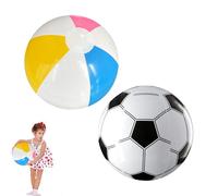 xianshi Lot de 2 Ballon Gonflable Piscine,Ballon Piscine,Ballons de Plage Gonflable,Grand Ballons de Plage 40 cm,Gonflables pour Enfants,Les Fêtes,Football Party