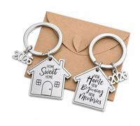 Xiansini Lot de 2 porte-clés à la maison, avec enveloppe, cadeau de pendaison de crémaillère, cadeau de pendaison de crémaillère, pour nouvel appartement, achat et déménagement