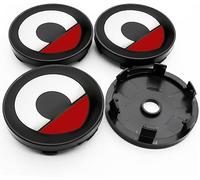 XIANTENG 4 Pièces Cache Moyeu Capuchons de Centre pour Smart for Two W451 2007-2014, Bouchon de Jante Enjoliveurs de Roue Voiture 56mm,Red