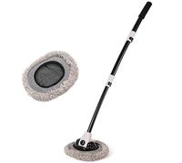 XIANTENG Arc de 15° Brosse de Lavage pour Audi A4 B9-8W2 8WC 2015-2024 Balai Télescopique Microfibre sans Rayures Outil Nettoyage Long Manche Incurvé Entretien Toit Humide, Black and White