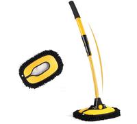 XIANTENG Arc de 15° Brosse de Lavage pour Citroën Berlingo II B9 2008-2018 Balai Télescopique Microfibre sans Rayures Outil Nettoyage Long Manche Incurvé Entretien Toit Humide,Black and Yellow