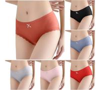 XIANUOJI Lot de 6 Culottes Graphène Bubble sous-Vêtements Femme Stretch Slip Hipster Antibacteriennes Confortables Dentelle Respirant Slip Femmes Multipack (B, One Size)