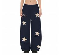 XIANUOJI Pantalon de Jogging pour Femme - Imprimé Étoilé Broderie - Pantalons de Loisirs Y2K Streetwear - Baggy Joggers Décontracté Droit à Coupe Large Yoga Training Sportswear avec Poches (S)