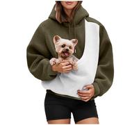 XIANUOJI Sweat à Capuche avec Poche pour Chat et Pochette Kangourou - Pull à Manches Longues pour Les Amoureux des Animaux domestiques - Pulls de Transport pour Chat et Chien (M)