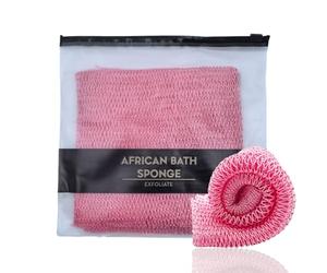 XIANZANDER Éponge africaine authentique, filet exfoliant africain, éponge exfoliante africaine, nettoyage en profondeur pour homme et femme, 75 x 30 cm (rose)