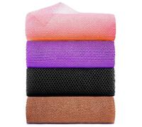 XIANZANDER Lot de 4 éponges africaines exfoliantes africaines pour le bain - Long filet africain - Pour une peau plus lisse - Utilisation quotidienne (rose, violet, noir, marron)