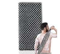 XIANZANDER Serviette exfoliante japonaise, gant de toilette exfoliant extra long, brosse exfoliante pour le corps, pour homme et femme, 1 pièce (grille noire 3D/1 pièce)
