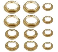 xianzhanEU 12 Pièces G1/2 Écrou Blocage avec Bride, Hexagonal Laiton Femelle Écrou Blocage, 3 Tailles 1/2", 3/4", 1", pour Salle de Bain Couler Robinet Raccords de Plomberie
