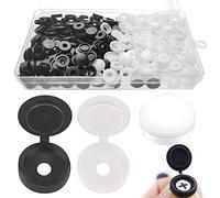 xianzhanEU 200 PCS Bouchon Cache Vis,Bouchon Plastique Vis pour Protéger La Armoires Meubles Armoires de Vis,avec Boîte(Noir/Blanc)