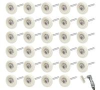 xianzhanEU 30 Pièces Roues de Polissage, 25mm Disque a Polir, Disque Polissage, avec Outil Rotatif à Manche de 3 mm, pour Bijoux Verre Métal Bois Polissage