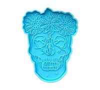 XIANZI Moules en silicone époxy Dessous de plat en résine époxy Forme de crâne féminin Dessous de plat en résine époxy Moule en silicone DIY Crafts Bijoux Plaque de placement