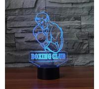 xiao 3D illusion Night Light 3D avion optique illusion Night Light USB batterie (Le boxeur)