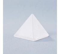 Xiao Hua - 1 pyramide en verre naturel blanc, 4 x 4 cm, pyramide de verre médicinal, énergie positive, pierre de verre naturelle, utilisée pour chakra, énergie spirituelle, décoration