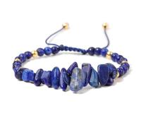 Xiao Hua Bracelet d'amitié en pierres écrasées pour femme, bracelet extensible empilable, bijoux à breloques colorées, bijoux bohèmes, plage d'été, bleu foncé, 19 cm, pierre, 19 cm, pierre, 7.48inch