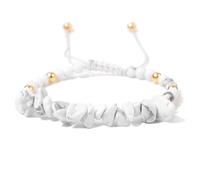 Xiao Hua Bracelet d'amitié en pierres écrasées pour femmes, bracelet extensible empilable à breloques colorées, bijoux bohèmes d'été, plage, blanc, 19 cm, pierre, 19 cm, pierre, 7.48inch, Pierre.