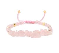 Xiao Hua Bracelet d'amitié en pierres écrasées pour femmes, bracelet extensible empilable à breloques colorées, bijoux bohèmes d'été, plage, rose, 19 cm, pierre de 19 cm, 7.48inch, Pierre.