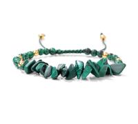 Xiao Hua Bracelet d'amitié tissé en pierre écrasée, bracelet extensible empilable pour femme, bijoux en perles colorées, plage d'été bohème, vert, 19 cm, pierre, 19 cm, pierre, 7.48inch, Pierre.