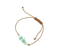 Xiao Hua - Bracelet de perles fait à la main, convient aux hommes et aux femmes, bracelet en fil de cire tissé en pierre naturelle irrégulière, bracelet de plage de gravier (vert), 22 cm, pierre