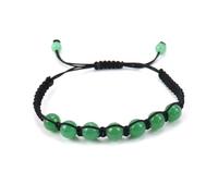Xiao Hua Bracelet de perles fait à la main, convient pour les hommes et les femmes, bracelet tissé en pierre naturelle ronde colorée (vert), 0,8 cm, pierre naturelle + corde tissée, 0,8 cm, pierre