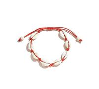 Xiao Hua Bracelet fait à la main en coquillages, taille réglable pour femme, bijou de plage, rouge, 19 à 32 cm, coquillage de 19 à 32 cm, 7.48-12.59inch, Coquillage