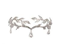 XIAO HUA Diadème de déesse en cristal et strass - Pour mariée et demoiselle d'honneur - Avec strass en cristal - Accessoires pour cheveux de mariée - Argenté