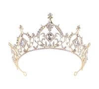 XIAO HUA Diadème de mariage pour mariée - Diadème de princesse avec strass en cristal - Décoration pour reine, anniversaire, bal de fin d'année, concours de beauté, Halloween, fête costumée (blanc