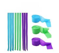 XIAO HUA Lot de 3 rouleaux de papier crépon bleu, vert, violet pour décorations d'anniversaire, de fête prénatale (4,6 cm x 2,9 m)