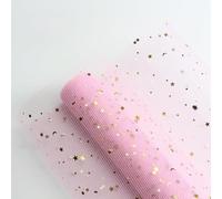 Xiao Hua Paillettes dorées chaudes, gaze de lune étoilée, sac de fleurs, magasin de fleurs, matériaux floraux, durables et ne se cassent pas facilement, décoration de lune étoilée (rose)