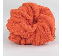 XIAO HUA Pelote de fil à tricoter grossier et moelleux pour crochet, orange-rouge, 1 rouleau, fil doux en mélange de laine pour travaux manuels, idéal pour les loisirs créatifs
