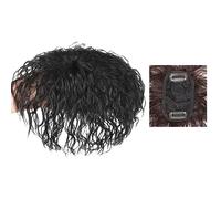 Xiao Hua Postiche de rechange pour femme en cheveux humains courts et bouclés - Noir naturel