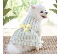 XIAO HUA Robe mignonne pour chiot - Robe de princesse mignonne pour chat - Jupe pour chiens de petite fille (rayures vertes, taille XL)