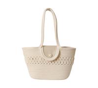 Xiao Hua Sac fourre-tout en paille tissée de grande capacité pour femme - Sac à bandoulière pour l'été et la plage - Design tissé chic - 15,74 x 3,93 x 9,84 - Blanc A