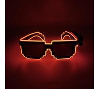 xiao Lunettes d'éclairage, fil néon Party Rave Lunettes, LED Costumes Accessoires pour les fêtes, Halloween, Noël (rouge)
