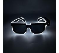 xiao Lunettes d'éclairage, fil néon Party Rave Lunettes, LED Costumes Accessoires pour les fêtes, Halloween, Noël (blanc)