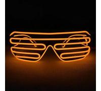 xiao Lunettes d'éclairage sans fil, Luminous El Wire Neon Party Rave Lunettes, 3 modes d'éclairage, USB Charge LED Costumes Accessoires pour les fêtes, Halloween, Noël (orange)
