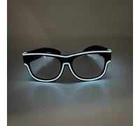 xiao Lunettes d'éclairage sans fil, Luminous El Wire Neon Party Rave Lunettes, 3 modes d'éclairage, USB Charge LED Costumes Accessoires pour les fêtes, Halloween, Noël (lumière blanche)